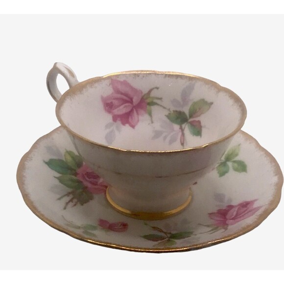 Vintage Royal Stafford Berkeley Rose Bouquet Teacup and Saucer. Fine Bone China - Picture 4 of 11